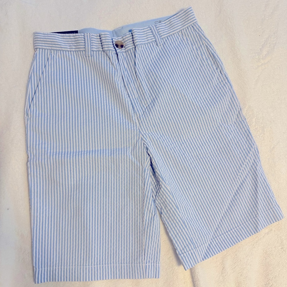 Vineyard Vines Boys Seersucker Shorts | Size 16